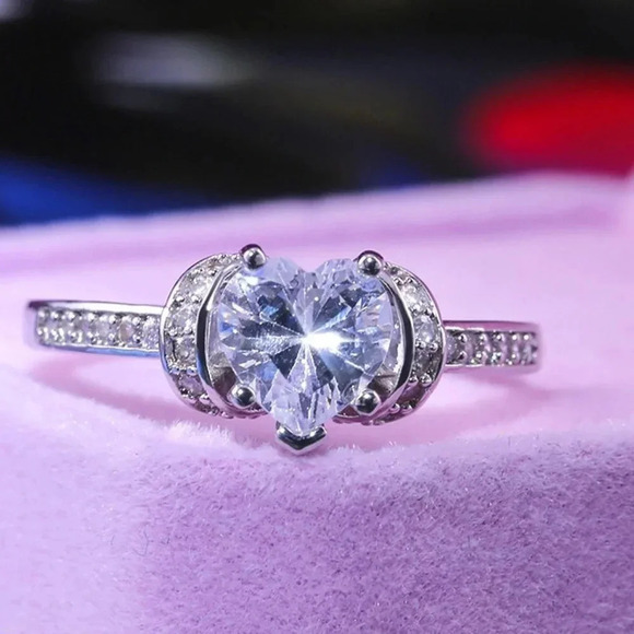 🔥Wedding Heart Diamond Ring for Women, F147 - Picture 1 of 7